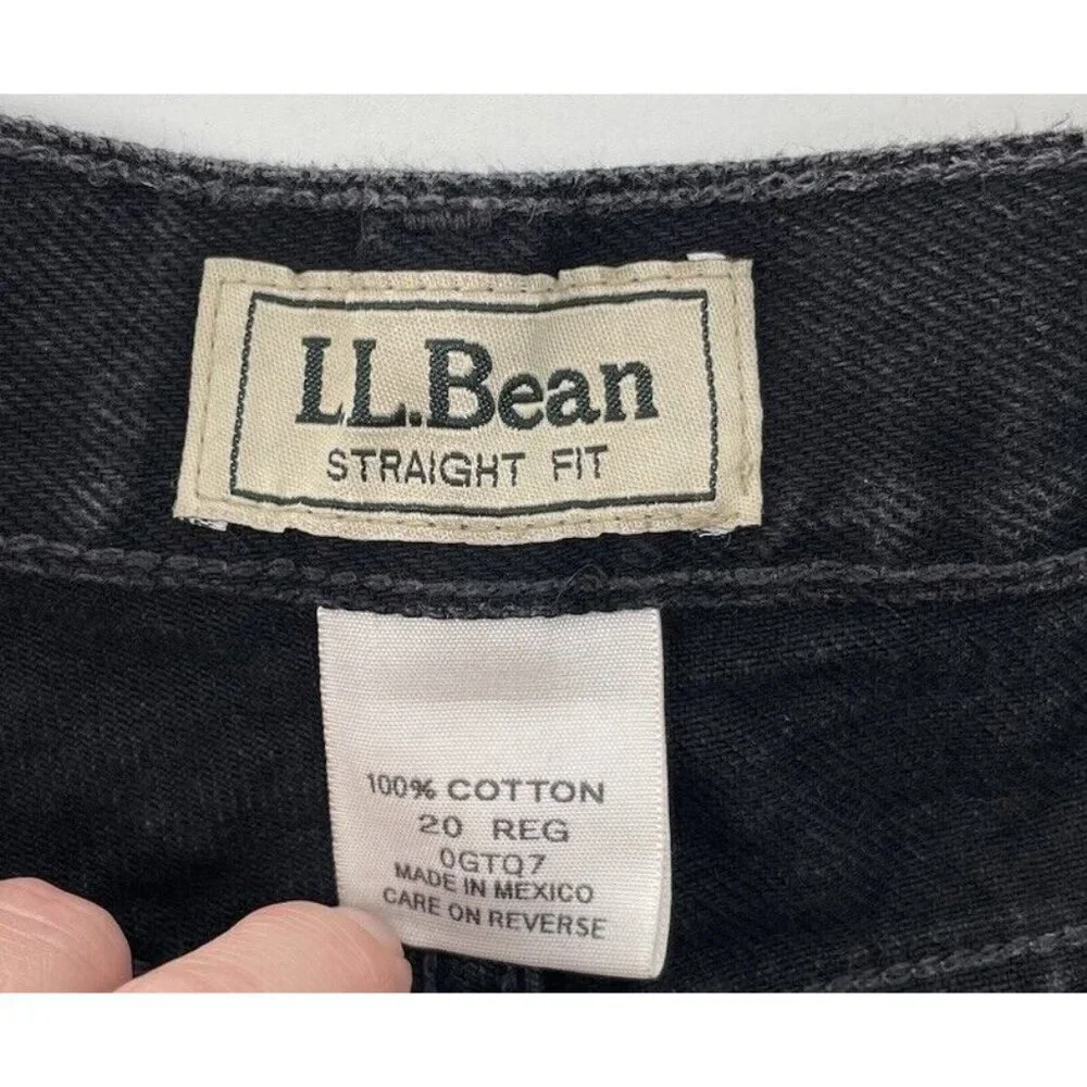 L.L.Bean Plus Size Black‎ Straight Fit Cut Off Raw Hem Shorts Size 20